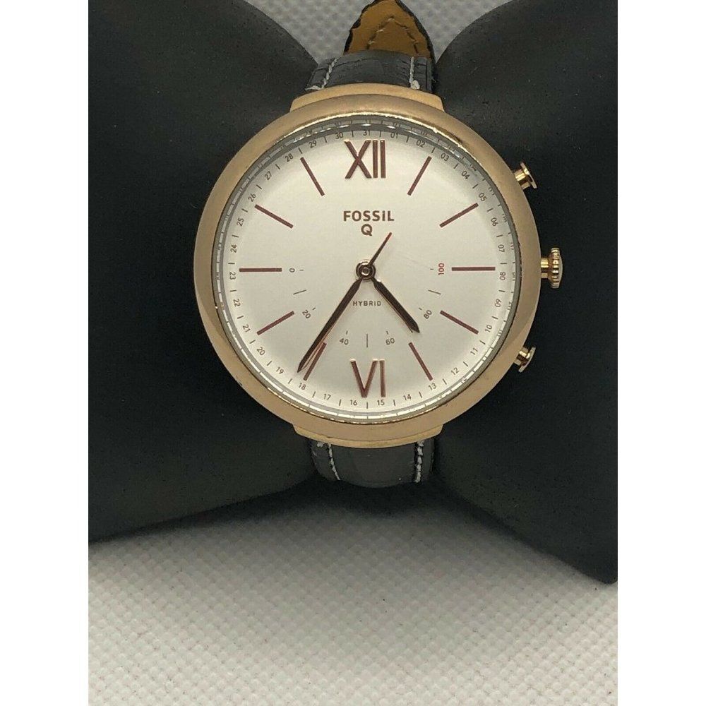 Fossil Q FTW5023 Womens Black Leather Analog Silve